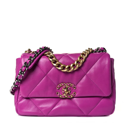Chanel Lambskin Quilted Medium Chanel 19 Flap Purple 1 of 17