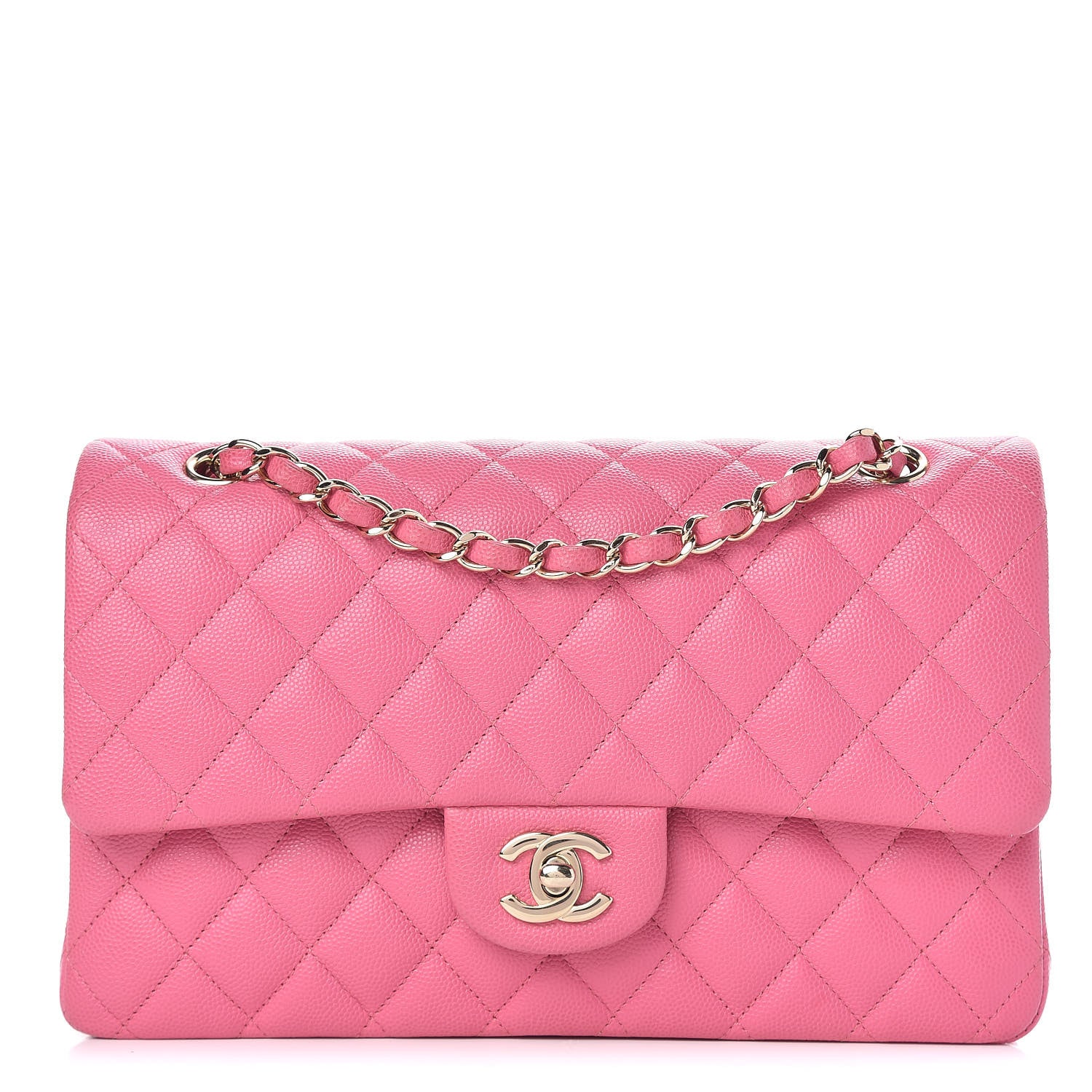 Chanel Caviar Quilted Medium Double Flap Pink 1 of 16