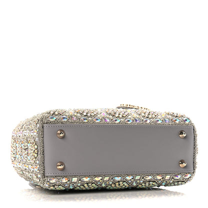 Christian Dior Calfskin Satin Celestial Bead Embroidery Cannage Mini Lady Dior Grey 3 of 8