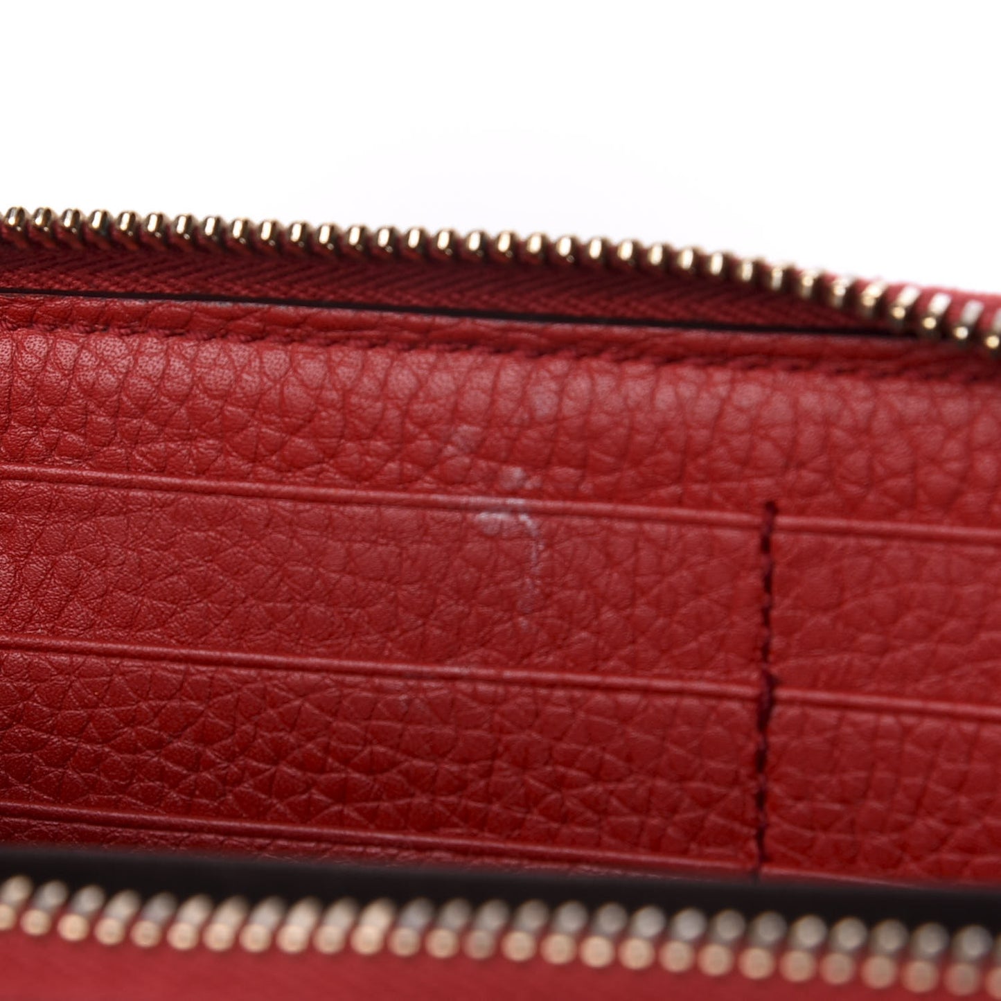 Pebbled Calfskin Soho Zip Around Wallet Red
