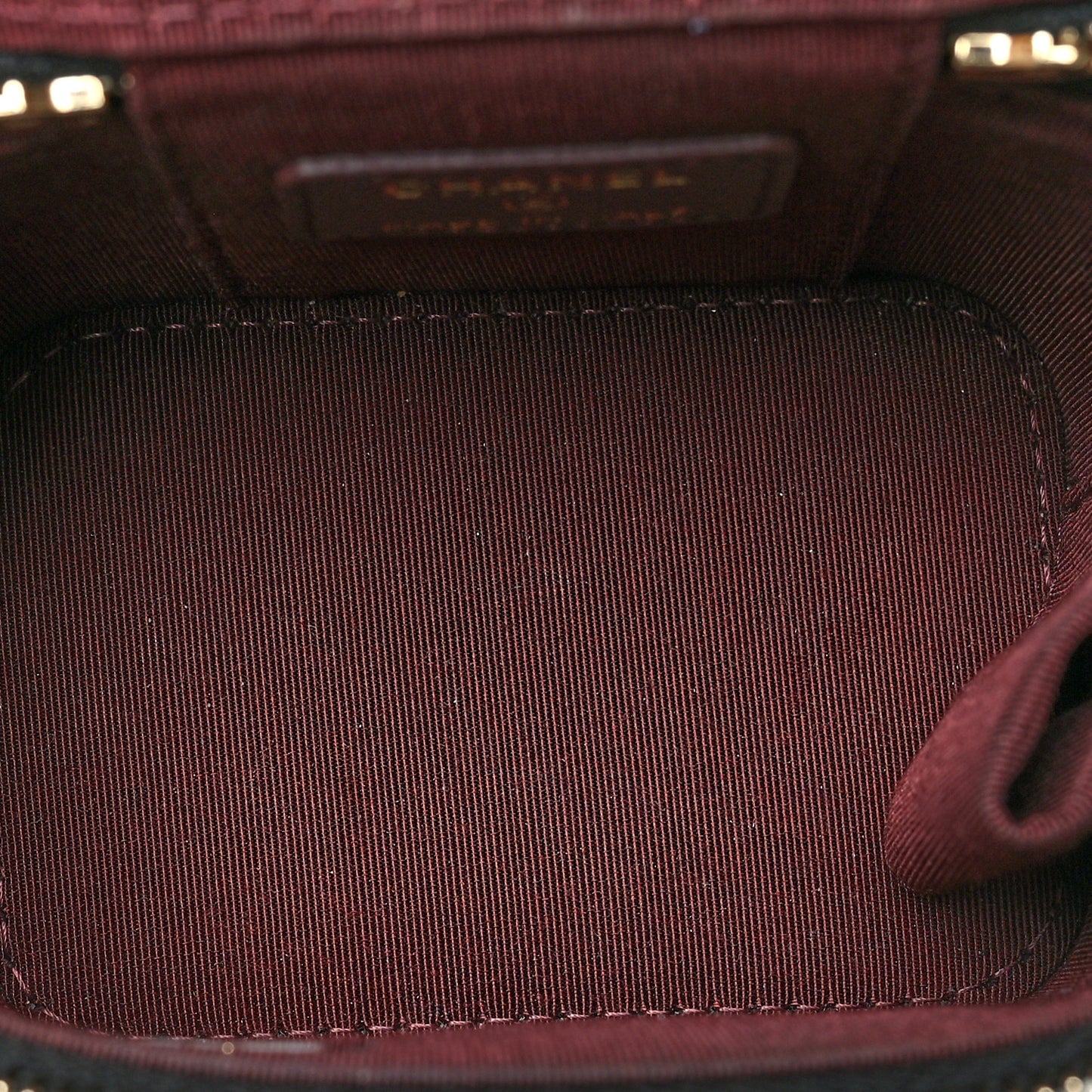 Caviar Quilted Mini Vanity Case With Chain Black