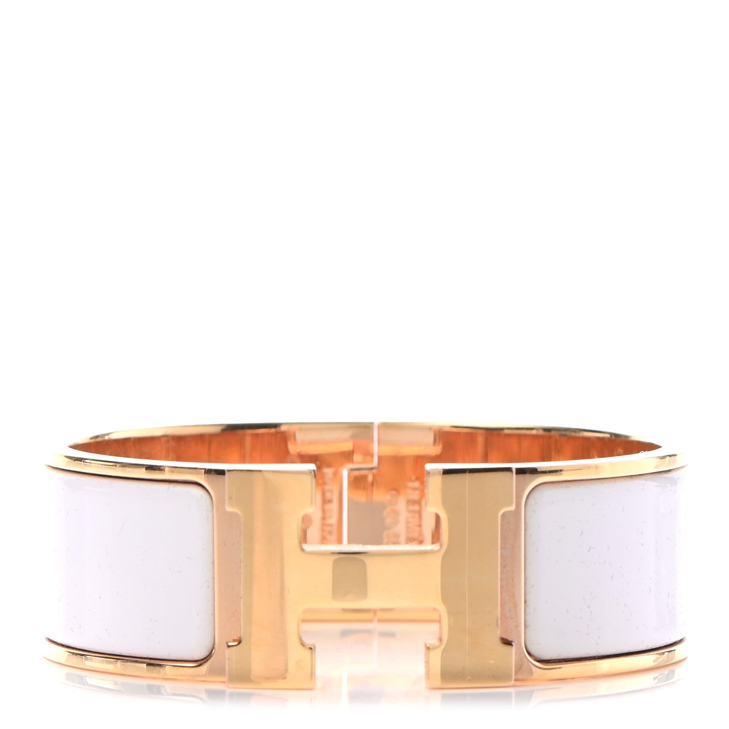 Hermes Enamel Wide Clic Clac H Bracelet PM White 1 of 4