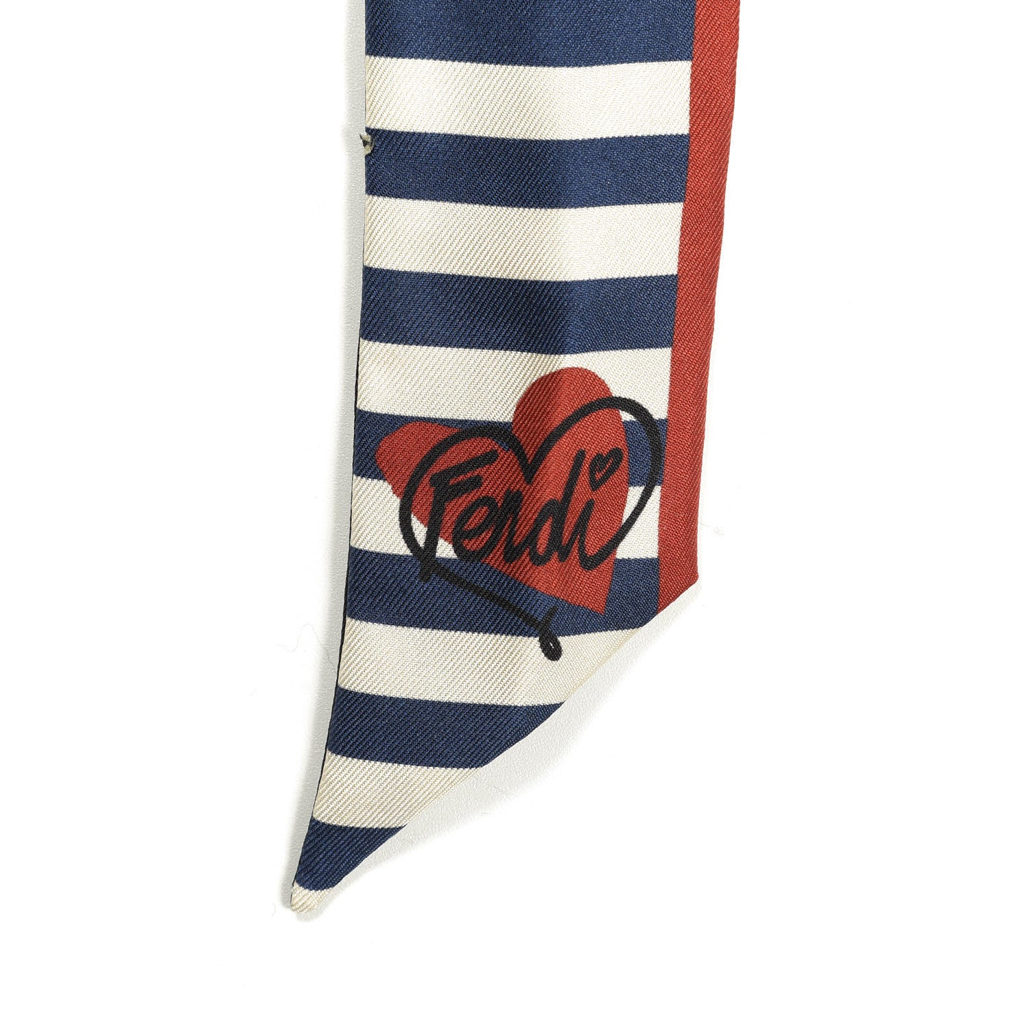 Fendi Silk Heart Scribble Bandeau White Blue 2 of 2