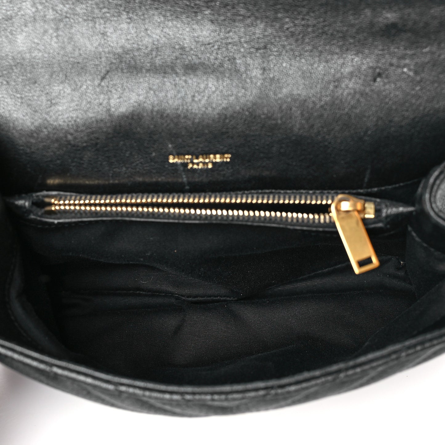 Sheepskin Matelasse Chevron Monogram Medium College Bag Black