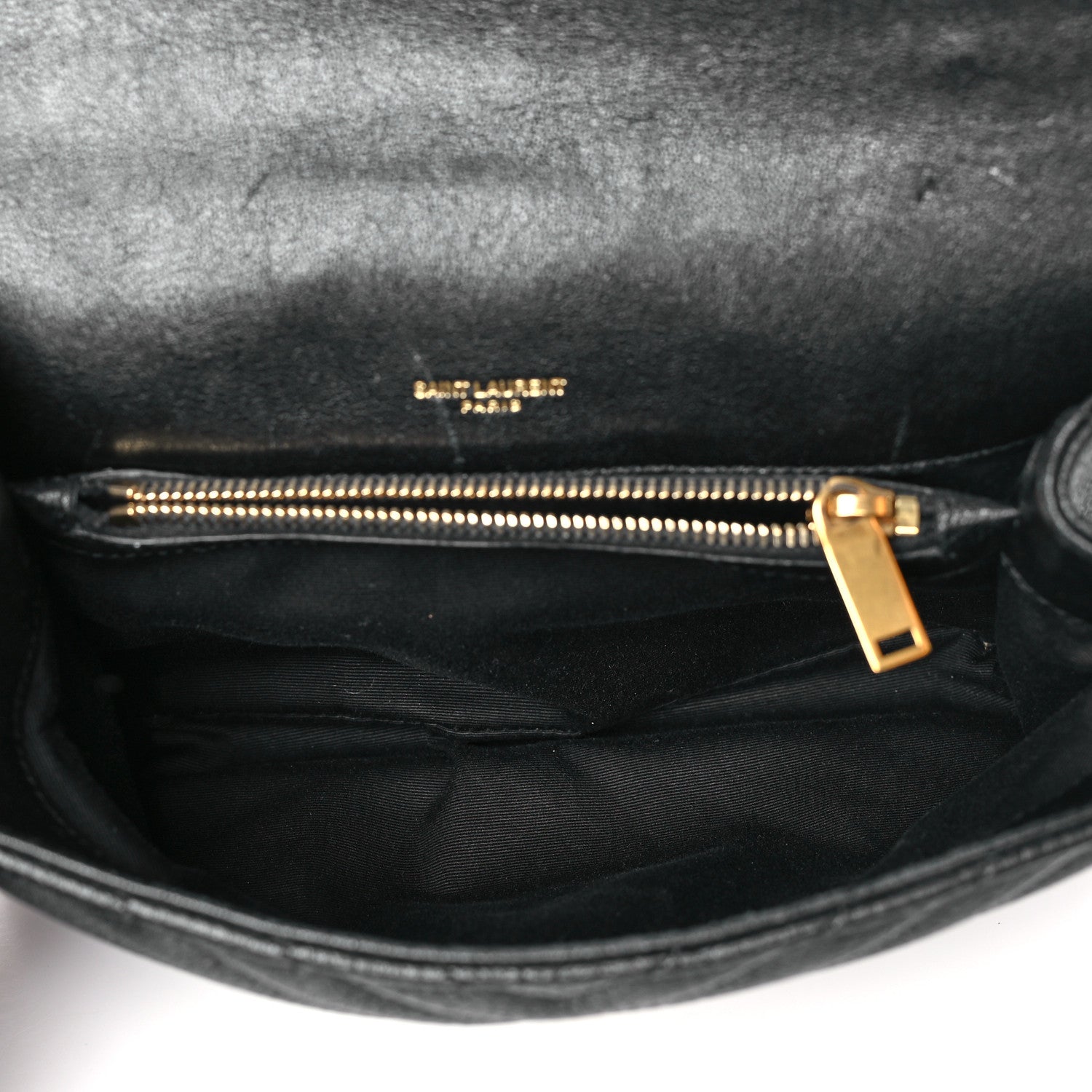 Saint Laurent Sheepskin Matelasse Chevron Monogram Medium College Bag Black 5 of 11