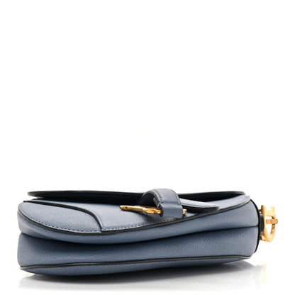 Christian Dior Grained Calfskin Mini Saddle Bag Sky Blue 4 of 11