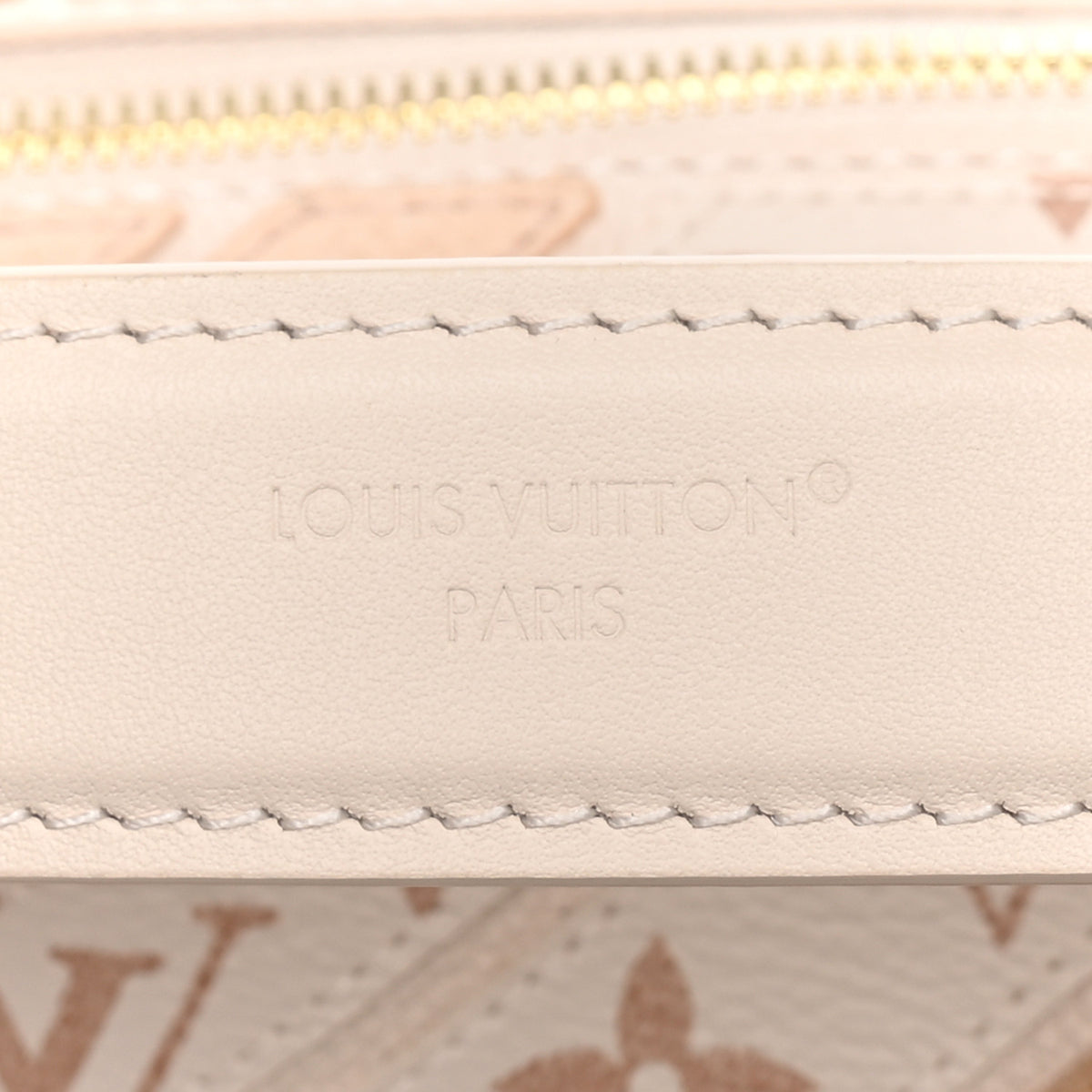Louis Vuitton Calfskin Monogram Patchwork Side Trunk MM Quartz White Dune 5 of 8