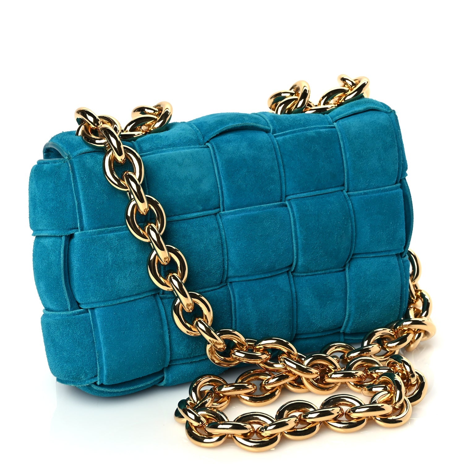 Bottega Veneta Suede Maxi Intrecciato Padded Chain Cassette Crossbody Bag Blaster 2 of 8