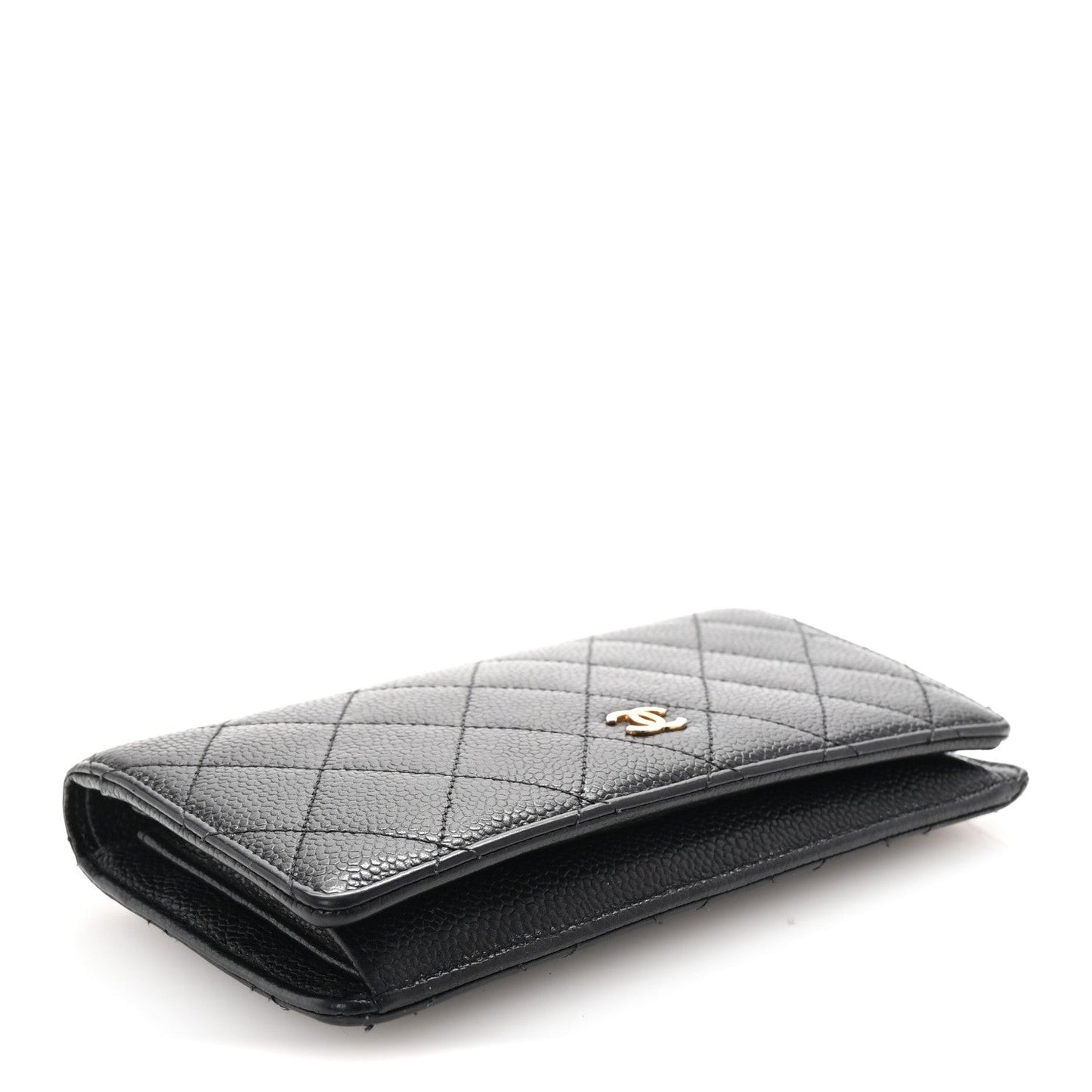 Caviar Quilted Yen Wallet Black