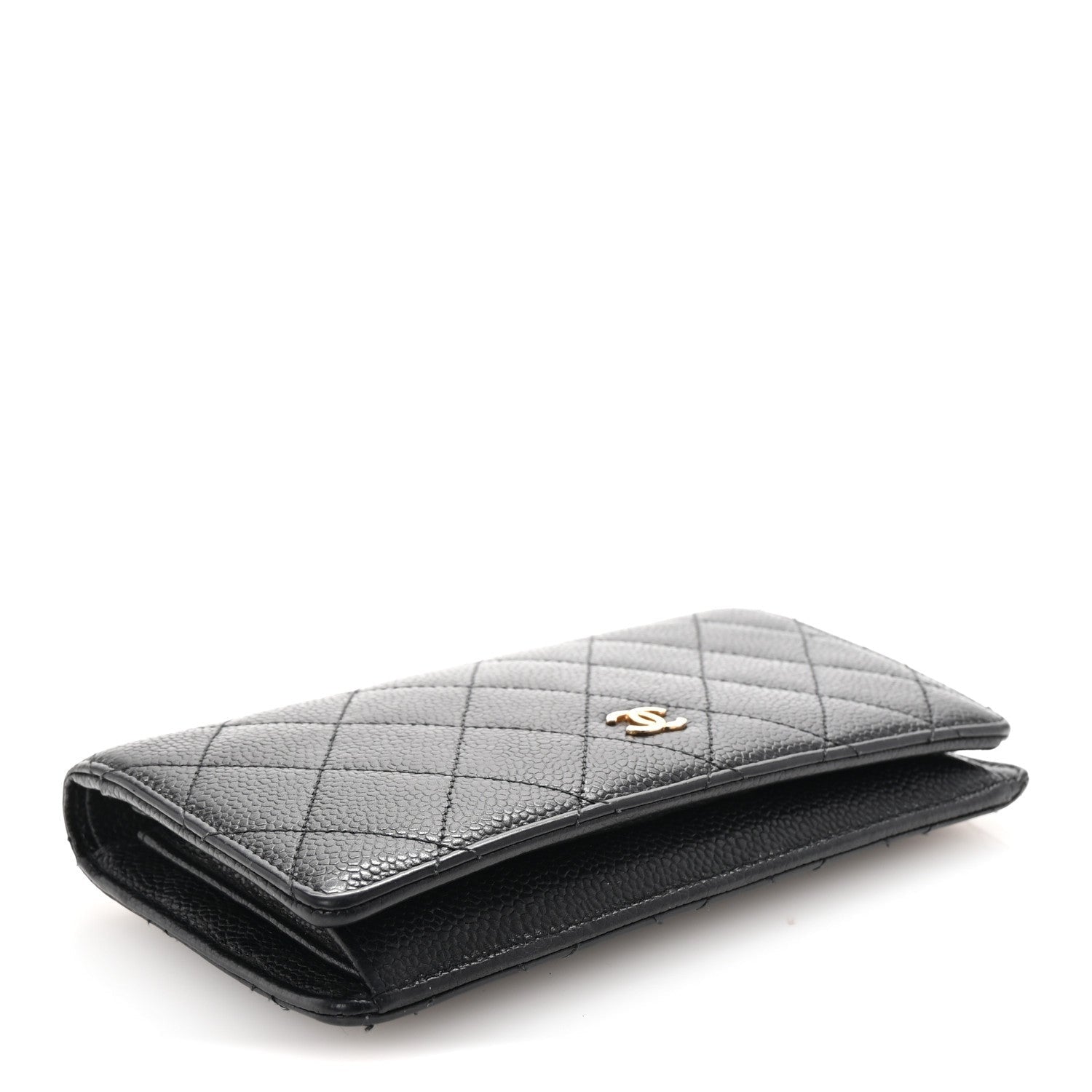 Chanel Caviar Quilted Yen Wallet Black 4 of 7