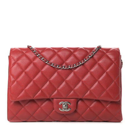 Chanel Caviar Quilted Clutch With Chain Flap Red 1 of 13