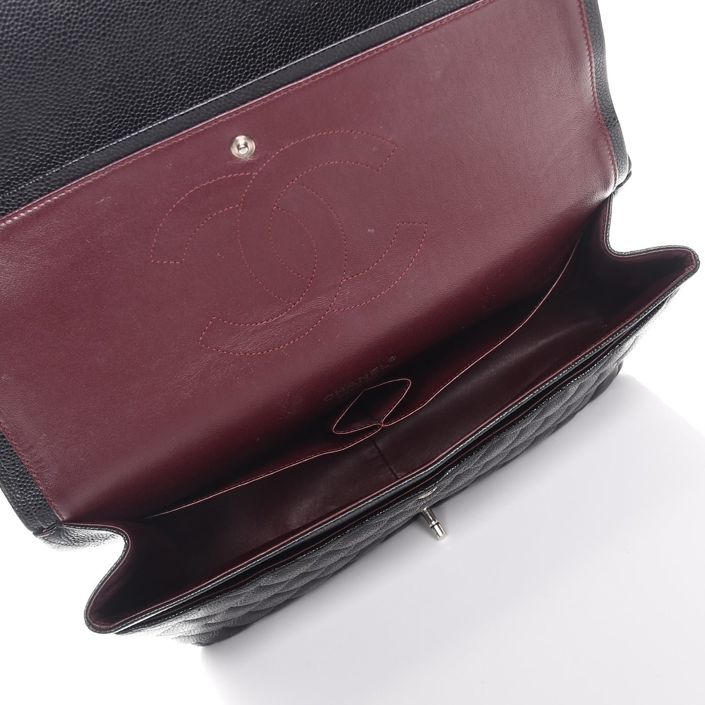 Caviar Quilted Maxi Double Flap Black