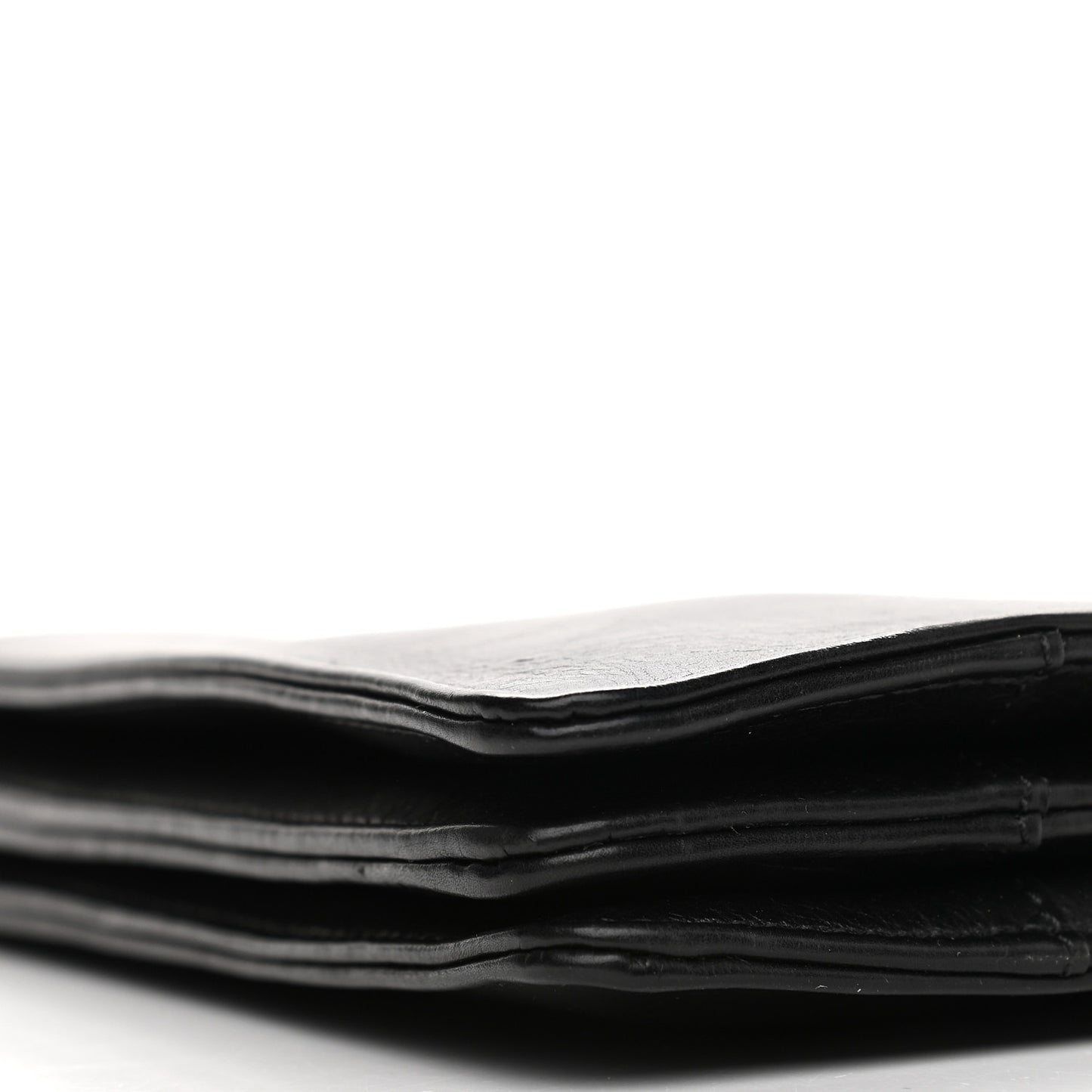 Smooth Calfskin Medium Clasp Shoulder Bag Black