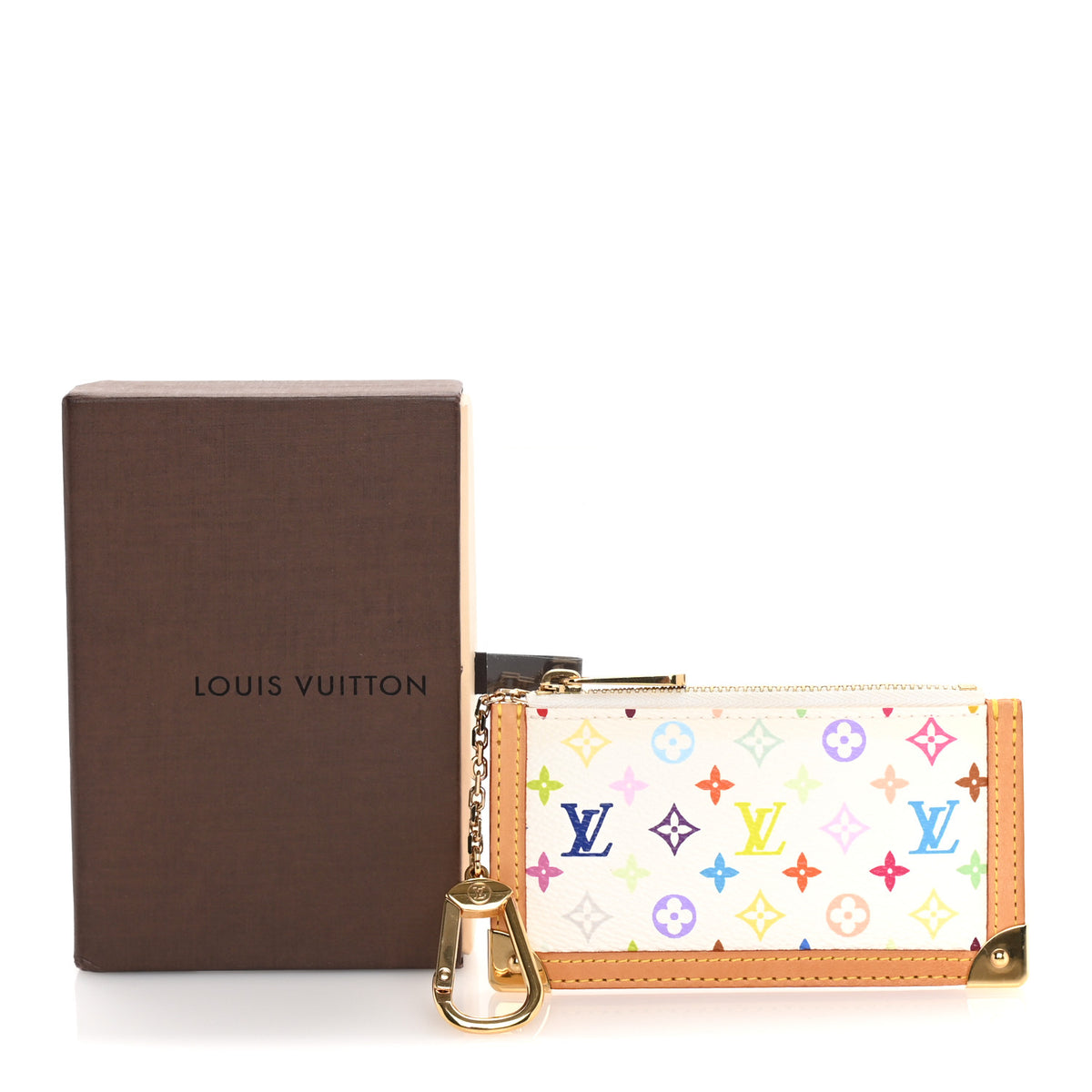 Louis Vuitton Monogram Multicolor Key Pouch White 3 of 7