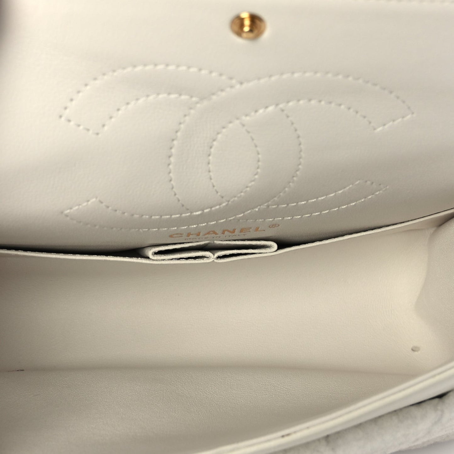 Shearling Lambskin Aged Calfskin Quilted 2.55 Reissue 225 Flap White