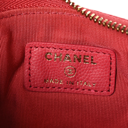 Chanel Iridescent Caviar Quilted Small Cosmetic Case Dark Pink 7 of 7