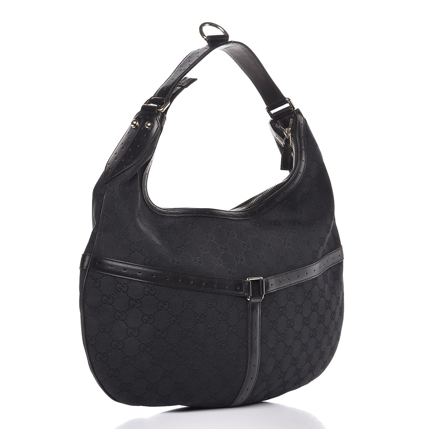 Gucci Monogram Web GG Reins Hobo Black 3 of 7
