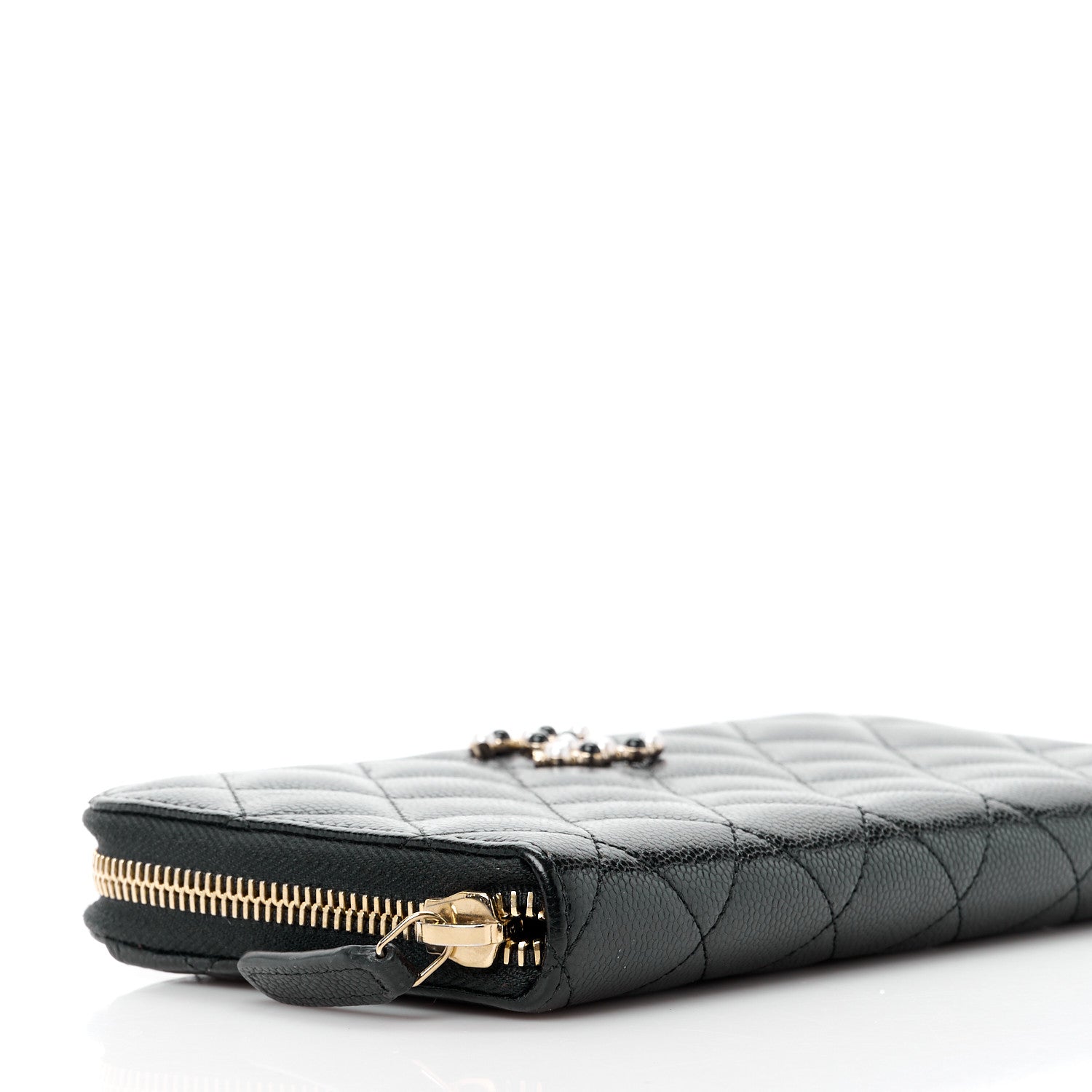 Chanel Caviar Quilted Pearl Coco Candy Large Gusset Zip Black 10 of 13