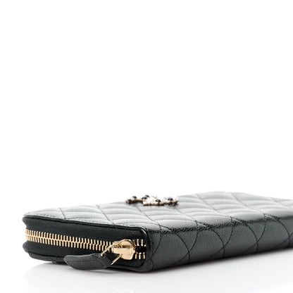 Chanel Caviar Quilted Pearl Coco Candy Large Gusset Zip Black 10 of 13