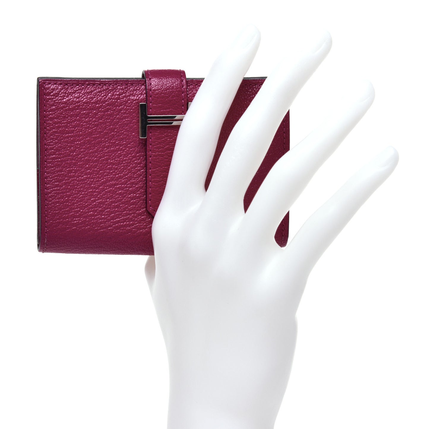 Chevre Mysore Mini Bearn Wallet Rose Pourpre