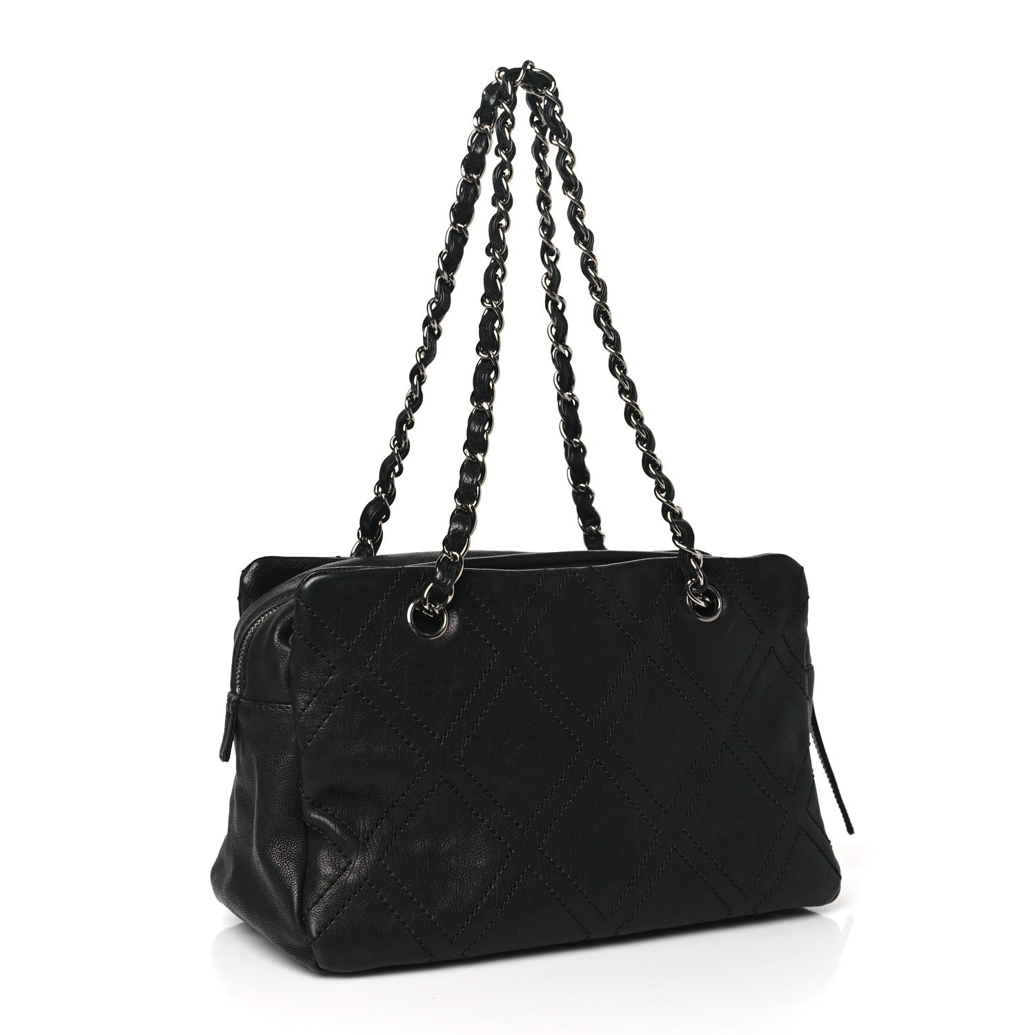 Chanel Calfskin Small Diamond Stitch Tote Black 3 of 11