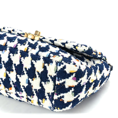 Chanel Tweed Quilted Medium 19 Flap Ecru Navy Blue Multicolor 9 of 9