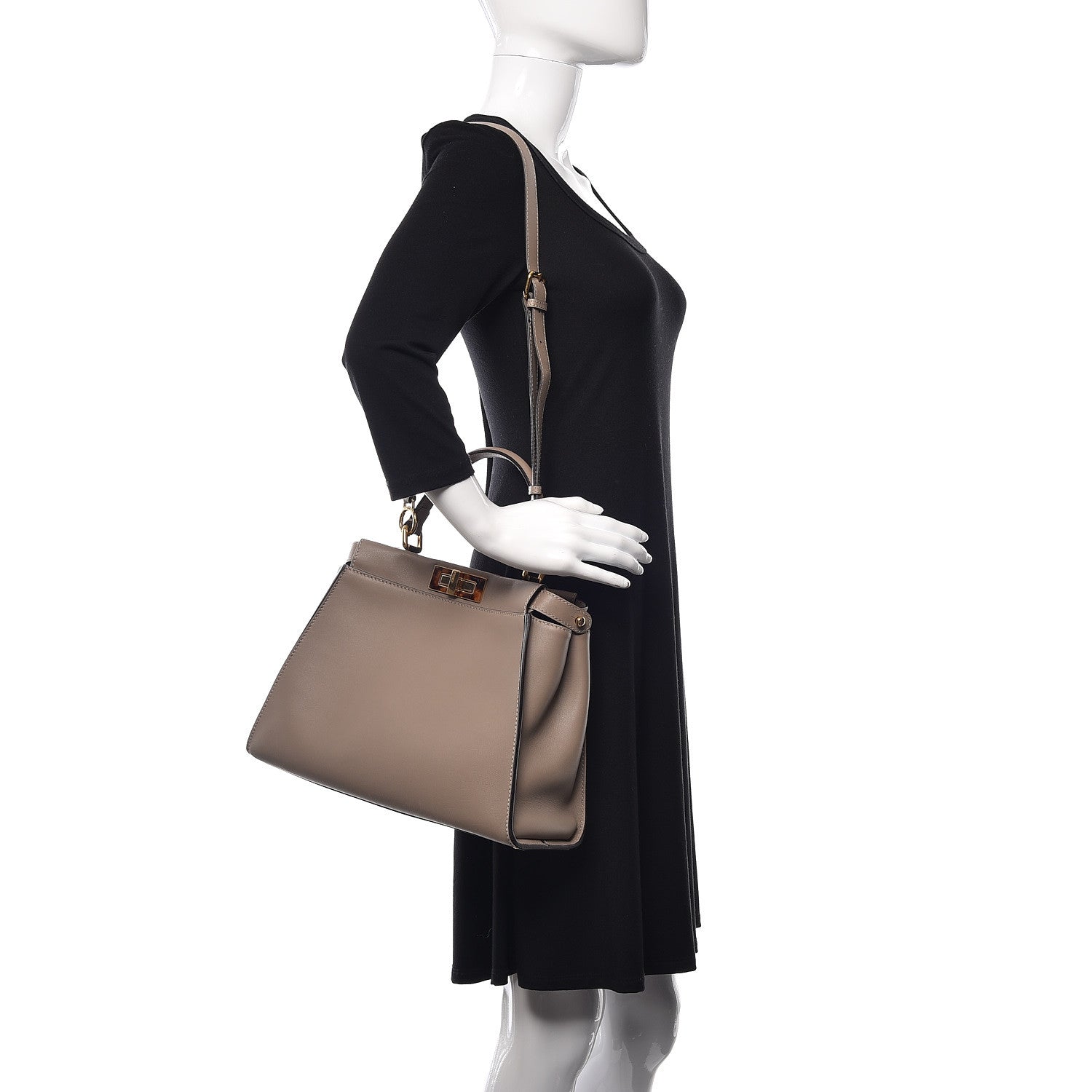 Fendi Vitello Seta Plexiglass Tortoise Medium Peekaboo Iconic Satchel Tortora 2 of 9