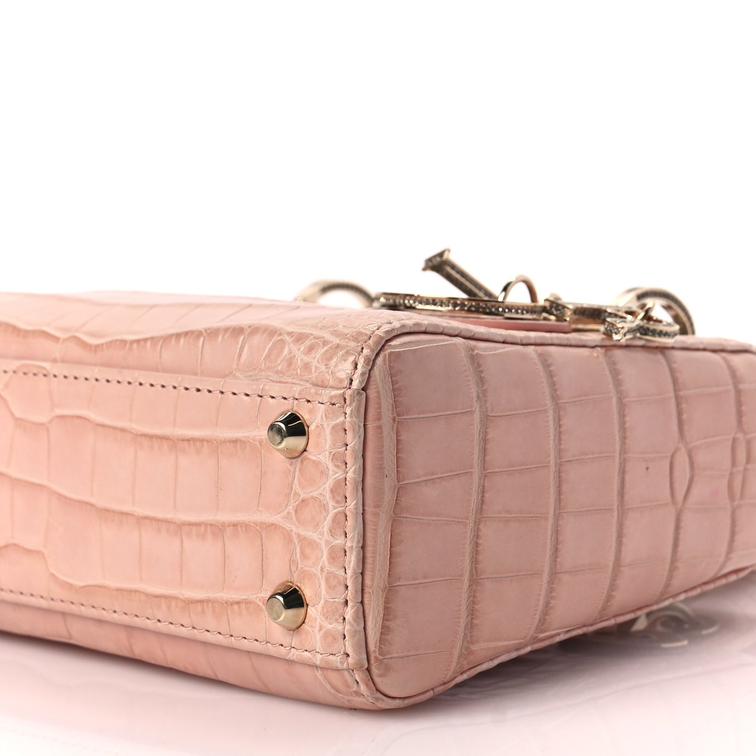 Christian Dior Alligator Crystal Mini Lady Dior Light Pink 8 of 8