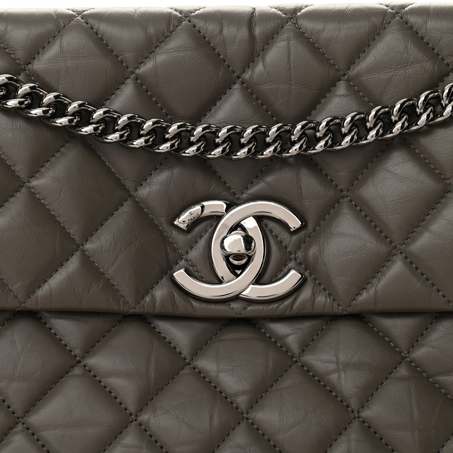 Chanel Aged Calfskin Medium Lady Pearly Flap Grey 8 of 10