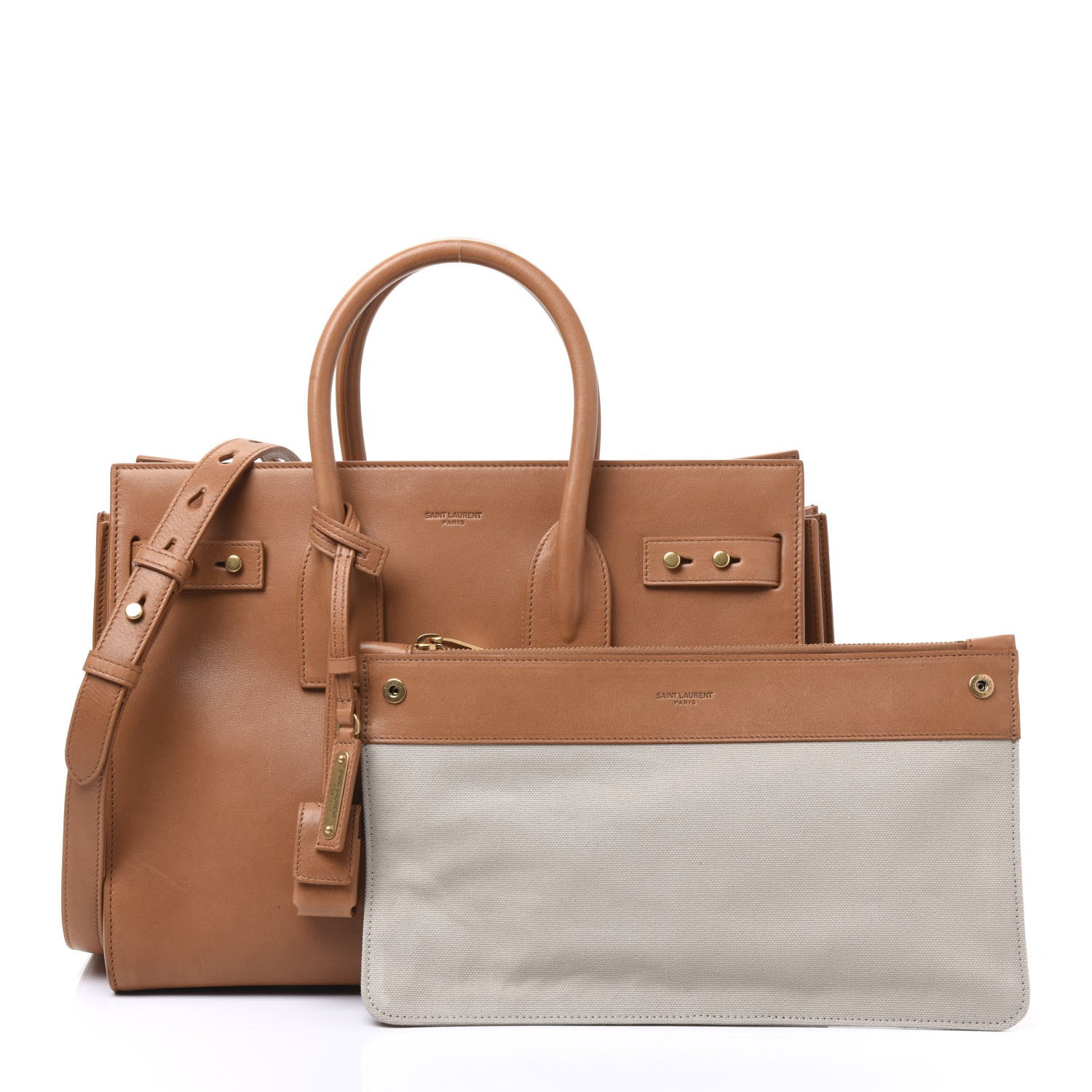 Saint Laurent Smooth Calfskin Small Supple Sac De Jour Tan 11 of 11