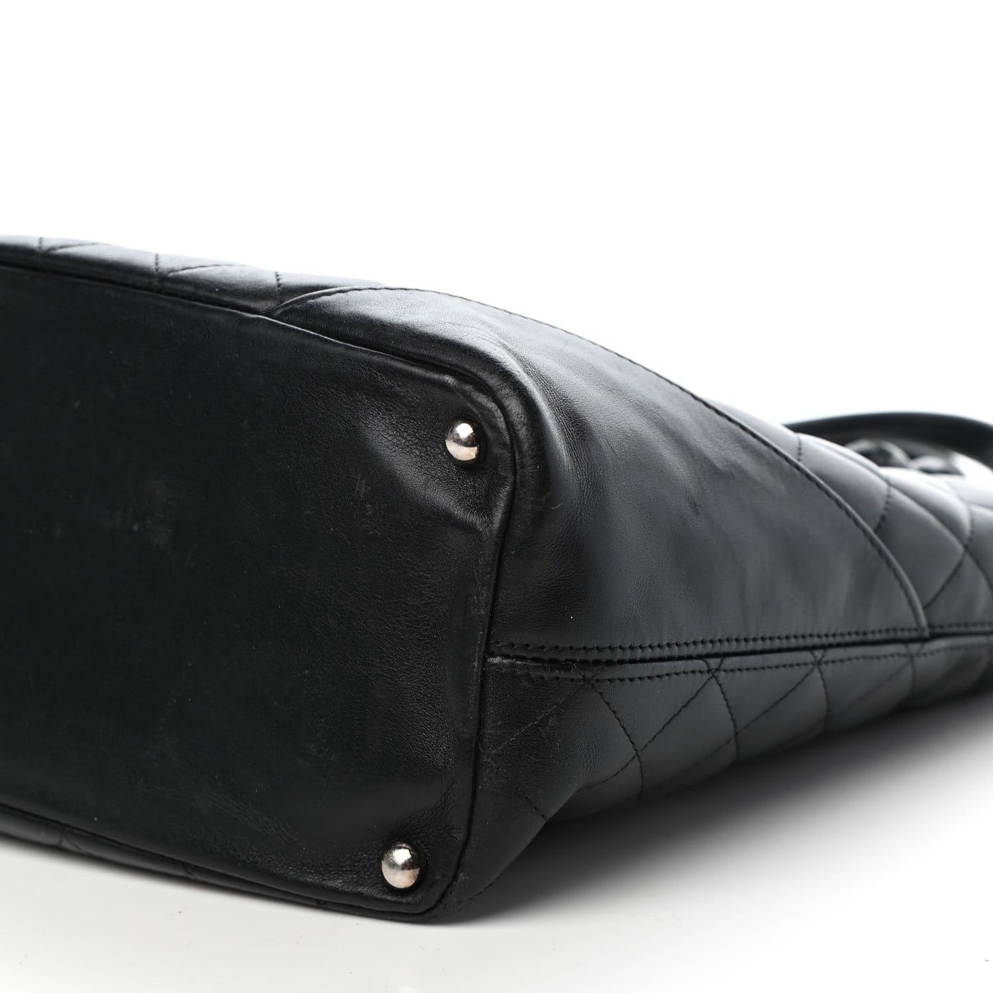 Calfskin Quilted Medium Cambon Tote Black