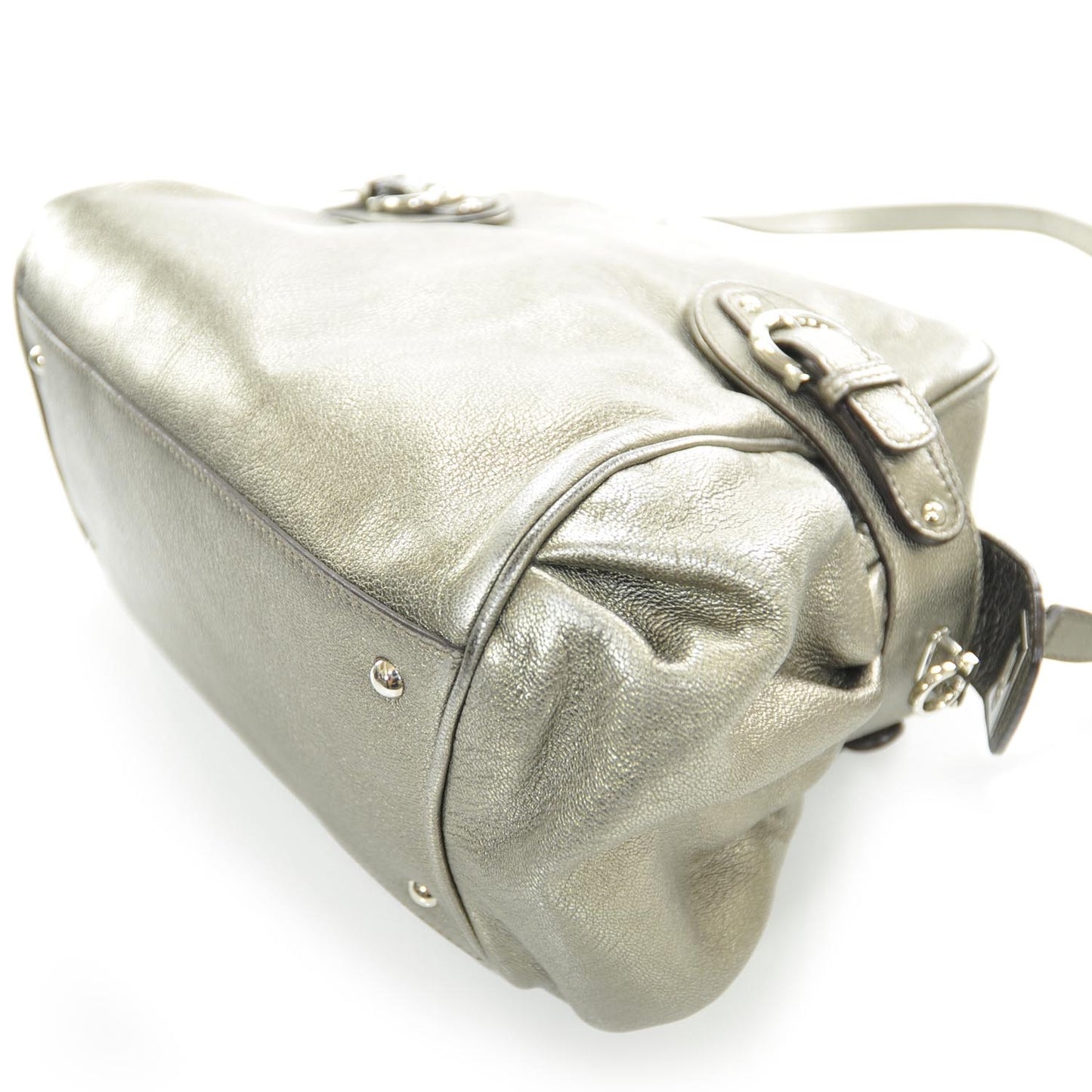 SALVATOREFERRAGAMOLeatherGanciniBuckleSatchelMetallic