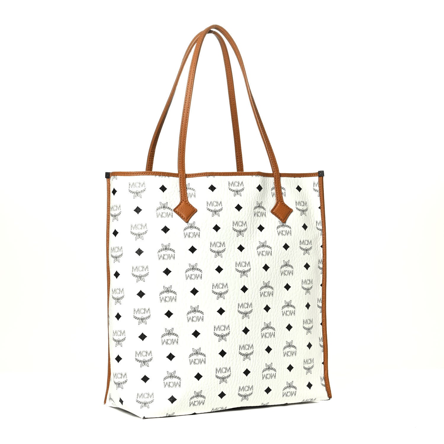 MCM Visetos Tote White 2 of 6