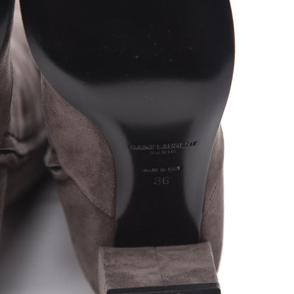 Saint Laurent Suede Babies Over The Knee Boots 36 Road Grey 7 of 9