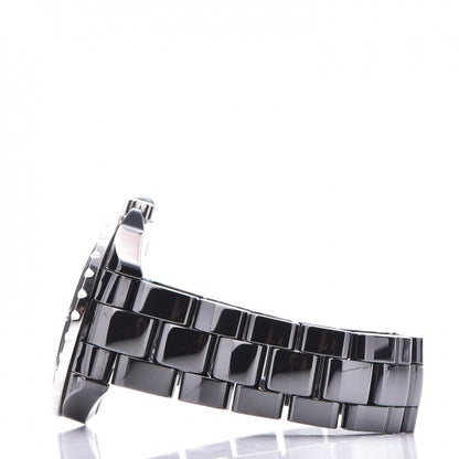Chanel Stainless Steel Ceramic Diamond 38mm J12 Automatic Watch Black 3 of 7