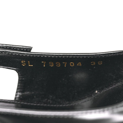 Saint Laurent Vitello Marilyn Lee 75 Slingback Pumps 36 Black 7 of 9