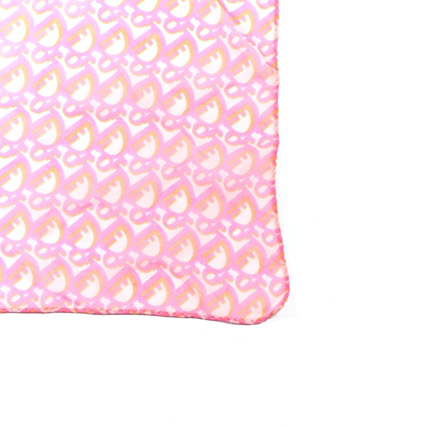 Silk Monogram Scarf Pink