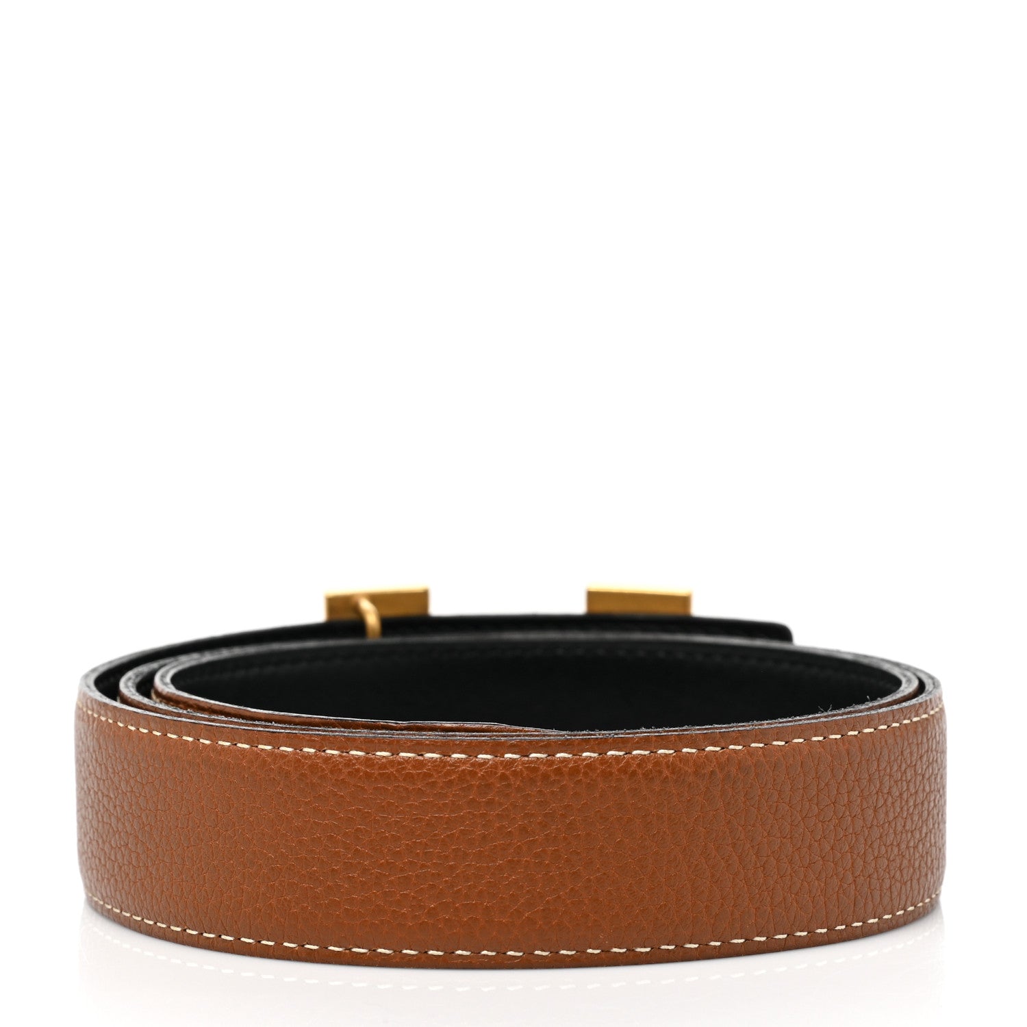 Hermes Box Togo 32mm H Belt 85 Black Gold 2 of 4