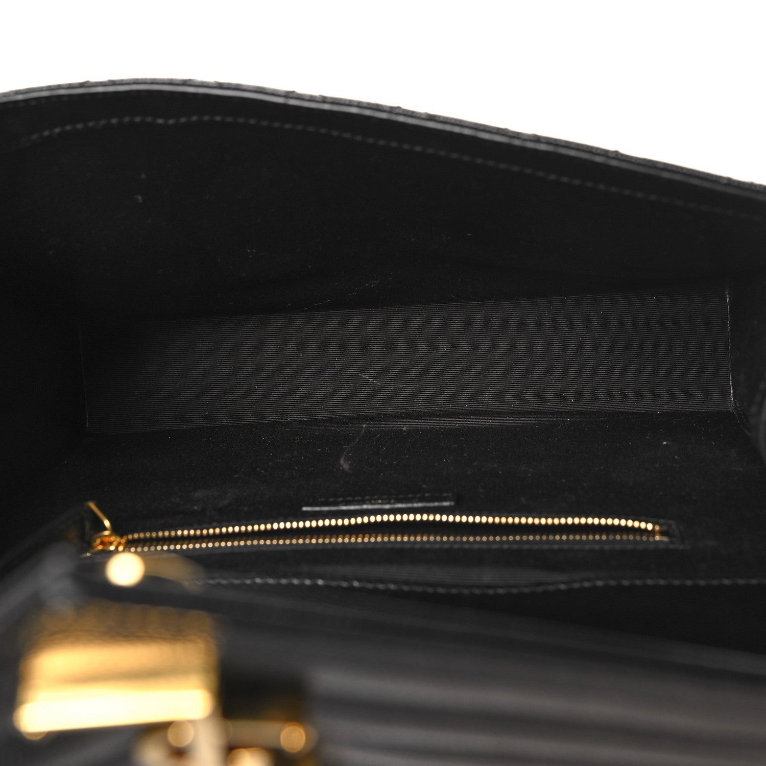 Saint Laurent Grain De Poudre Textured Mixed Matelasse Large Triquilt Monogram Satchel Black 5 of 7