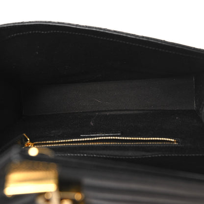 Saint Laurent Grain De Poudre Textured Mixed Matelasse Large Triquilt Monogram Satchel Black 5 of 7