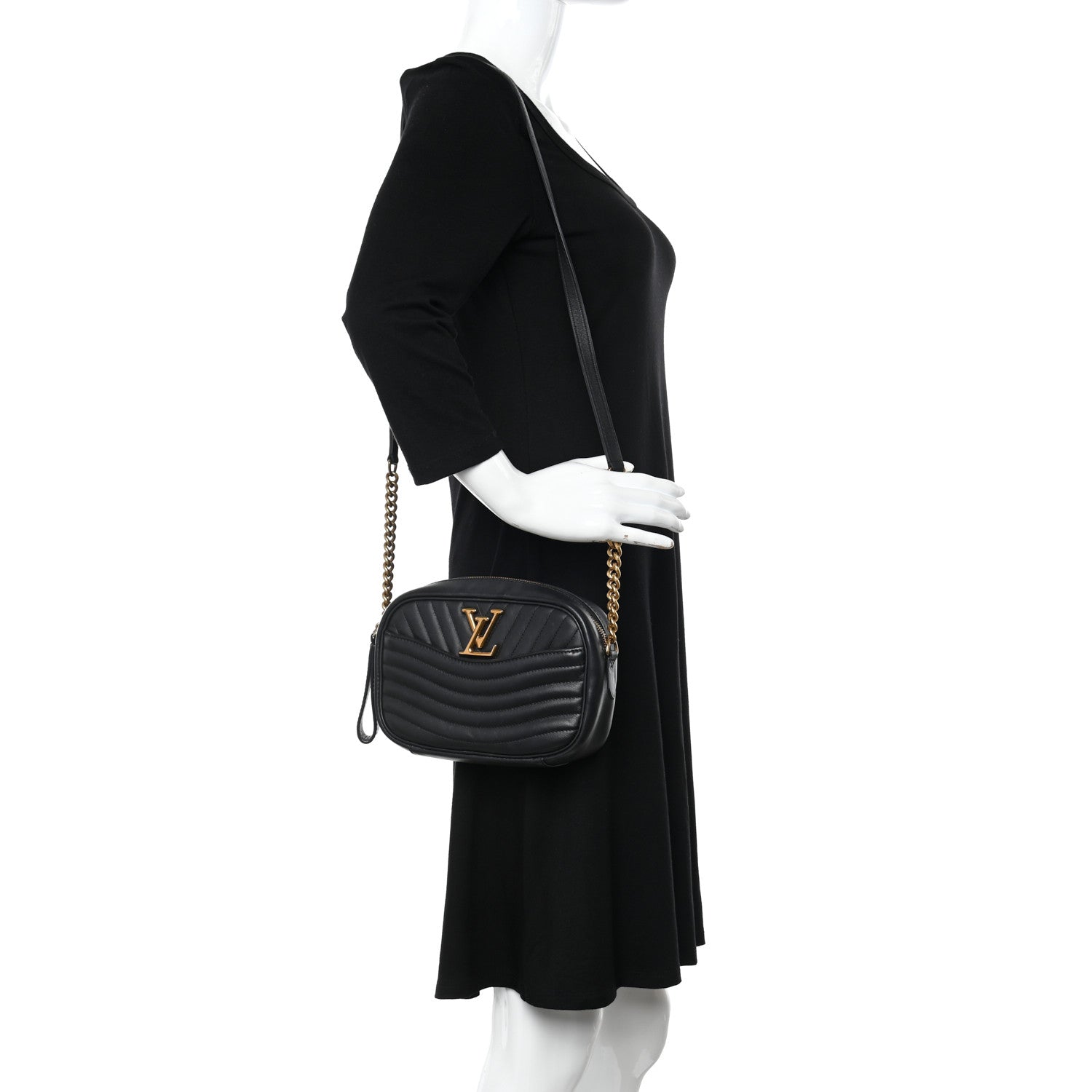 Louis Vuitton Calfskin New Wave Camera Bag Black 2 of 11
