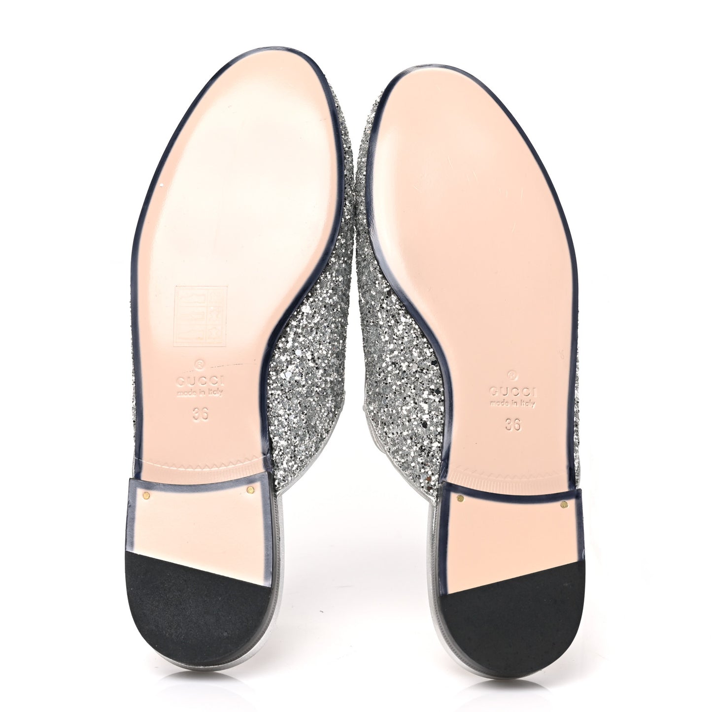 Glitter Womens Princetown Slippers 36 Silver
