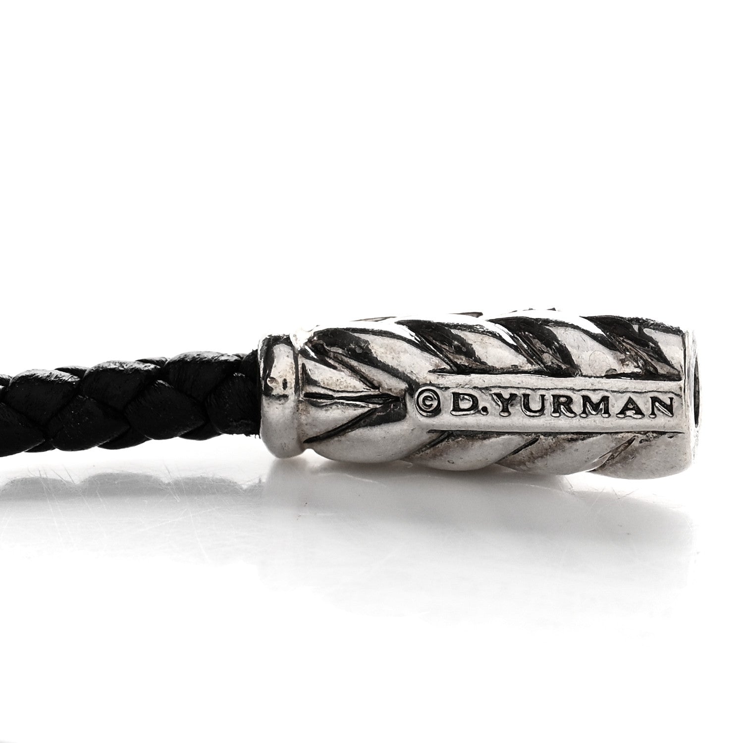 David Yurman Sterling Silver Chevron Triple-Wrap Bracelet Black 3 of 4