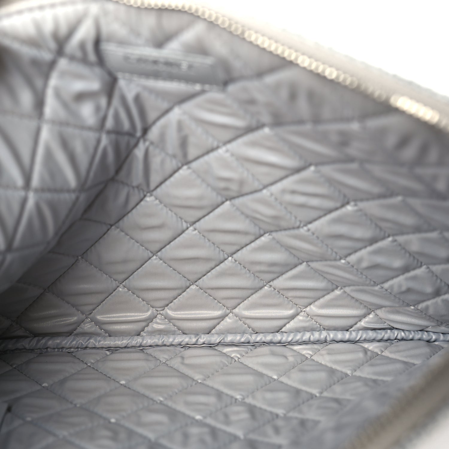 Chanel Woven Straw Raffia Medium Deauville Cosmetic Pouch  Grey 4 of 9