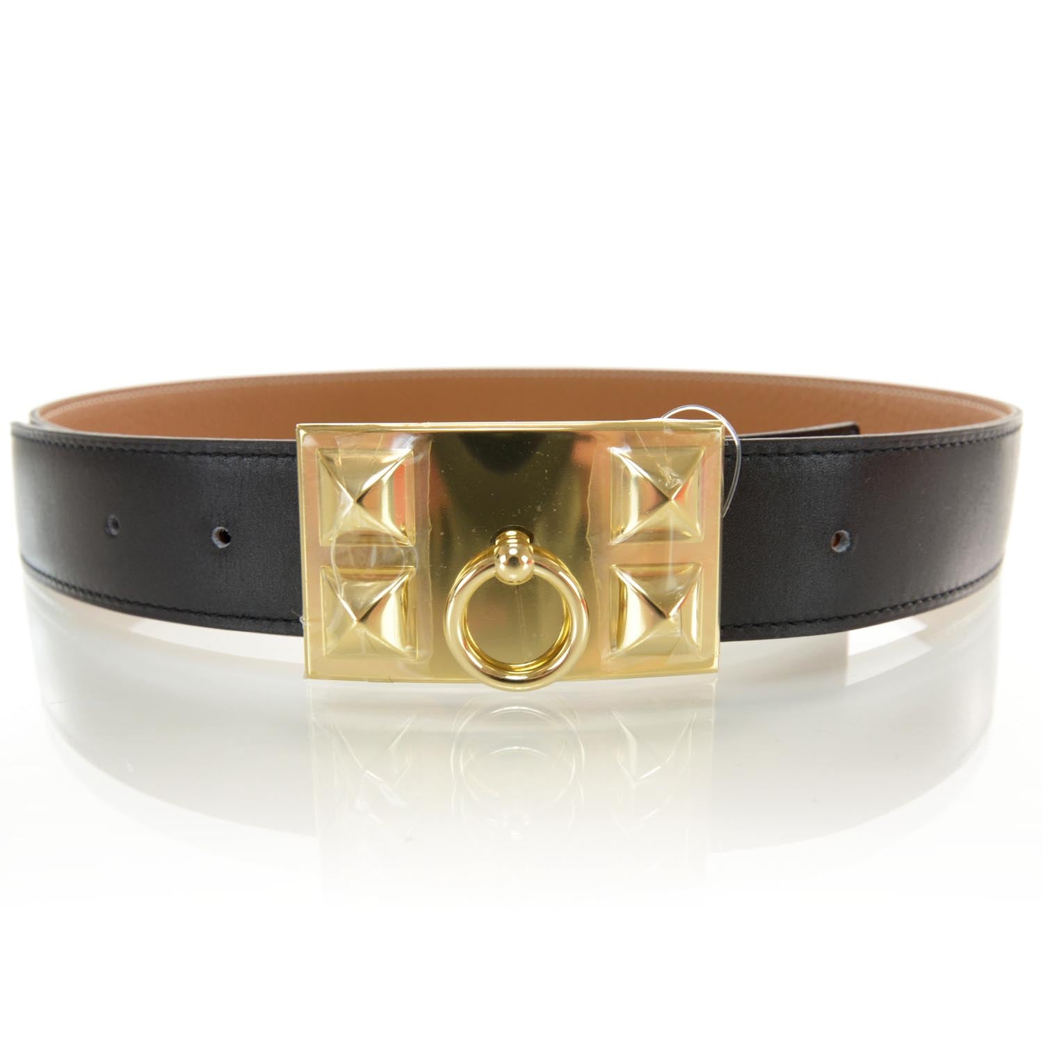 Hermes Collier De Chien Reversible Belt 80 Black Gold 1 of 4