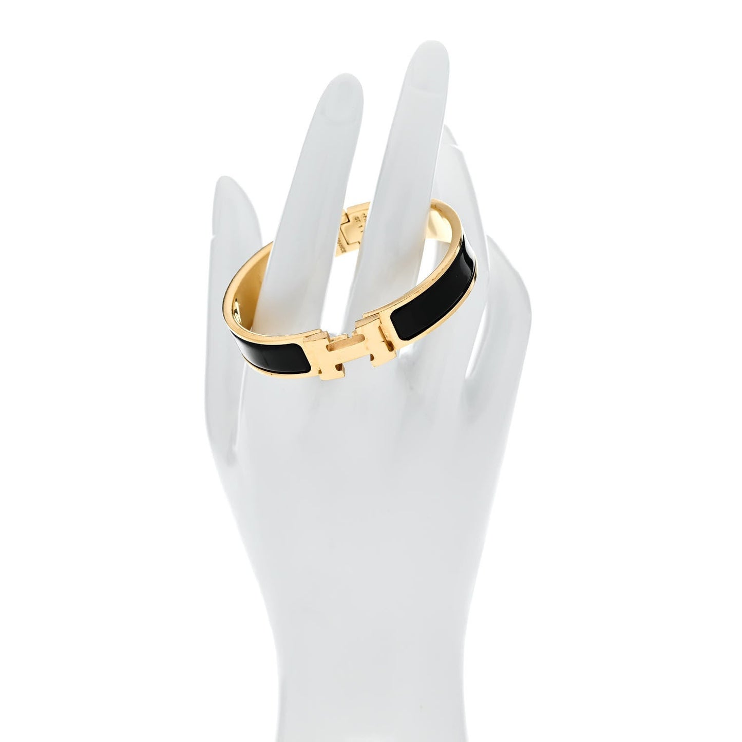 Enamel Narrow Clic Clac H Bracelet PM Black