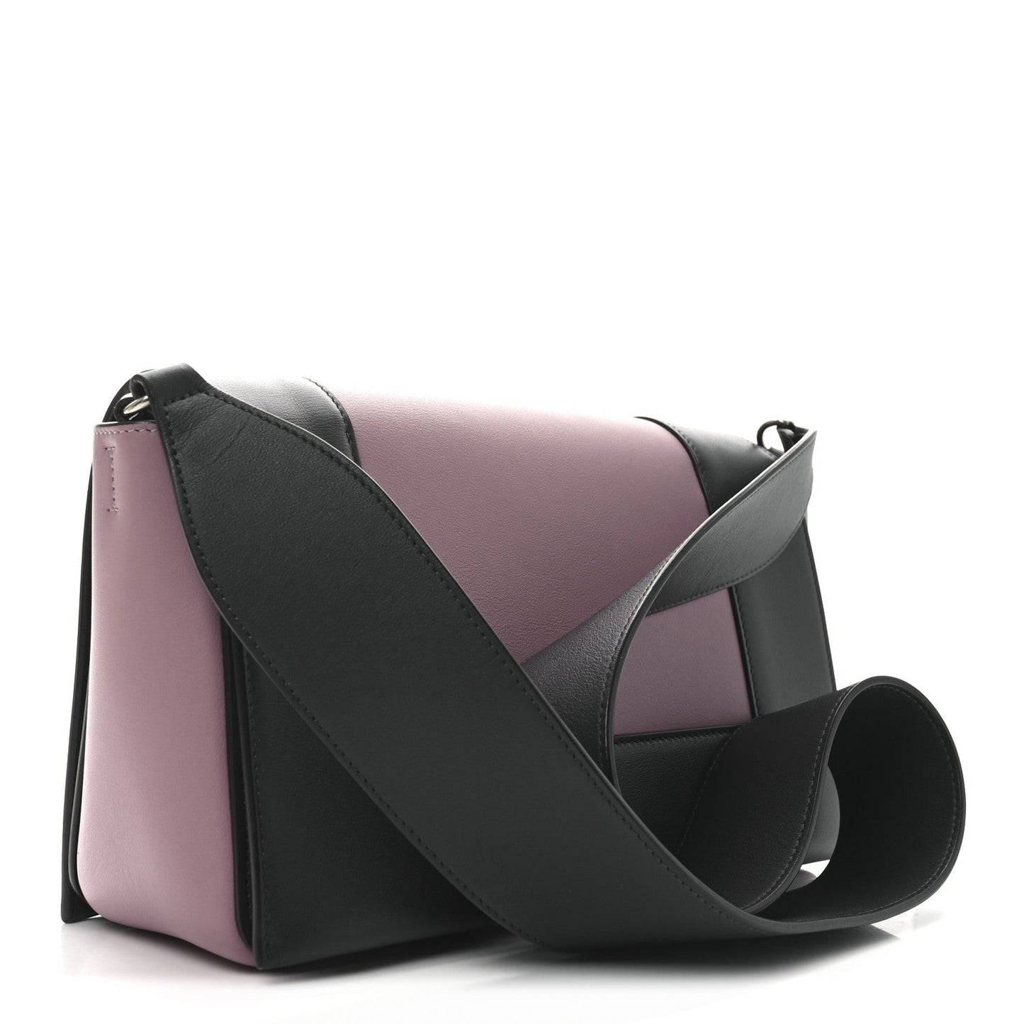 Shiny Smooth Calfskin Medium Frame Shoulder Bag Liquorice Antique Rose