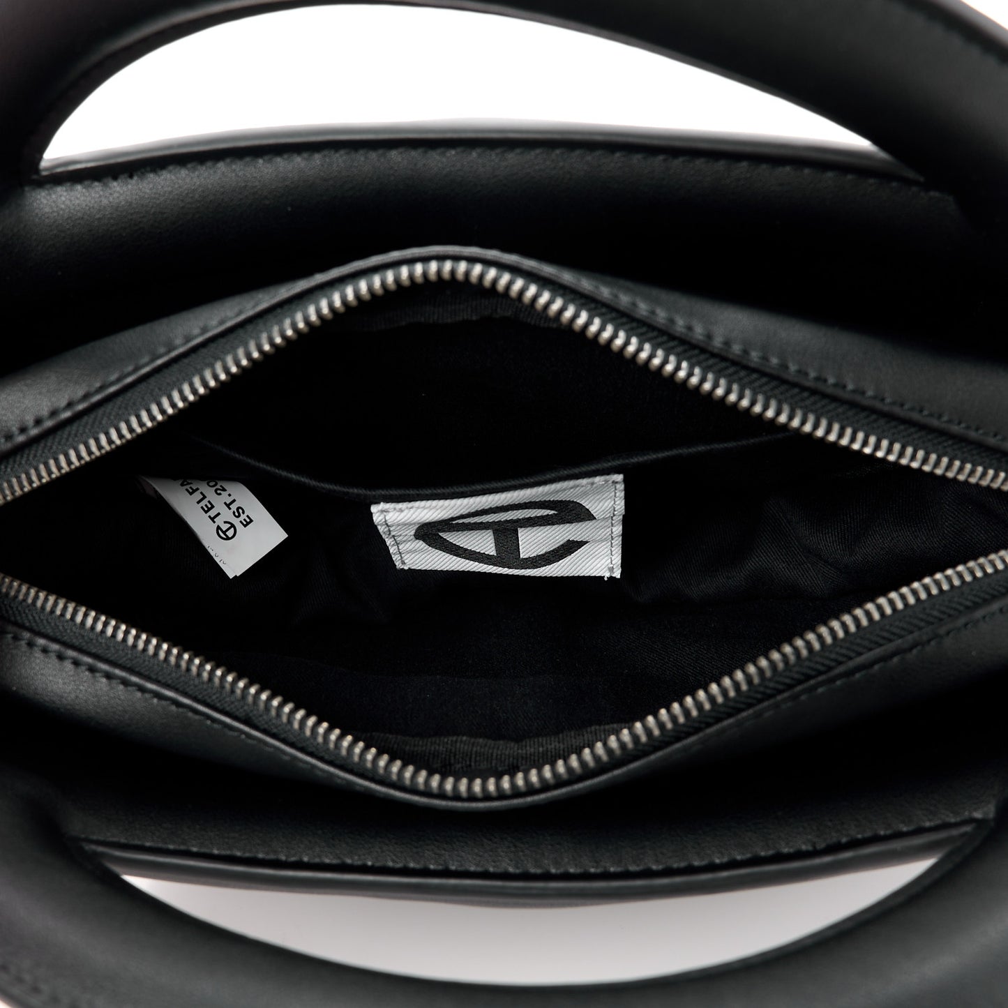 Vegan Leather Round Circle Bag Black