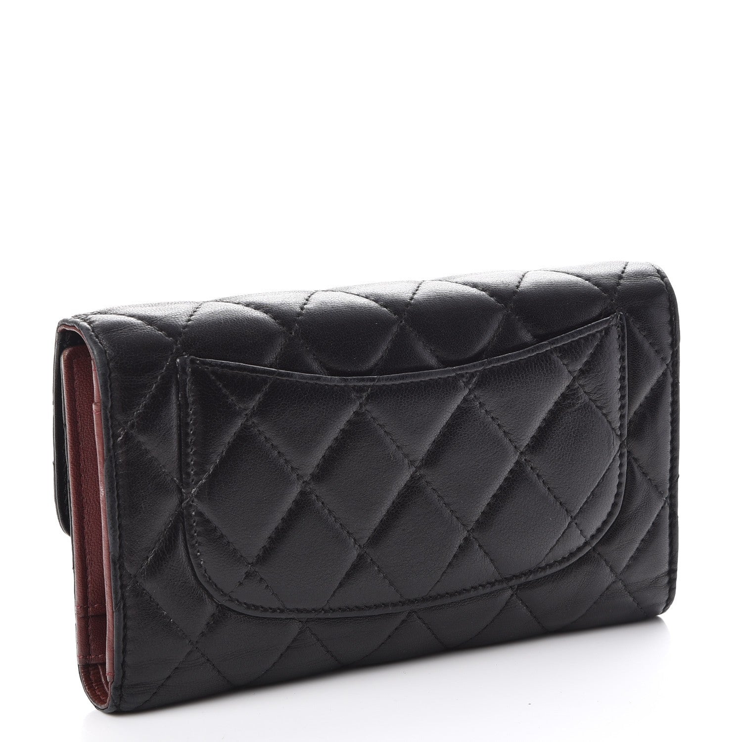 Chanel Lambskin Quilted Large Flap Wallet Black 3 of 11