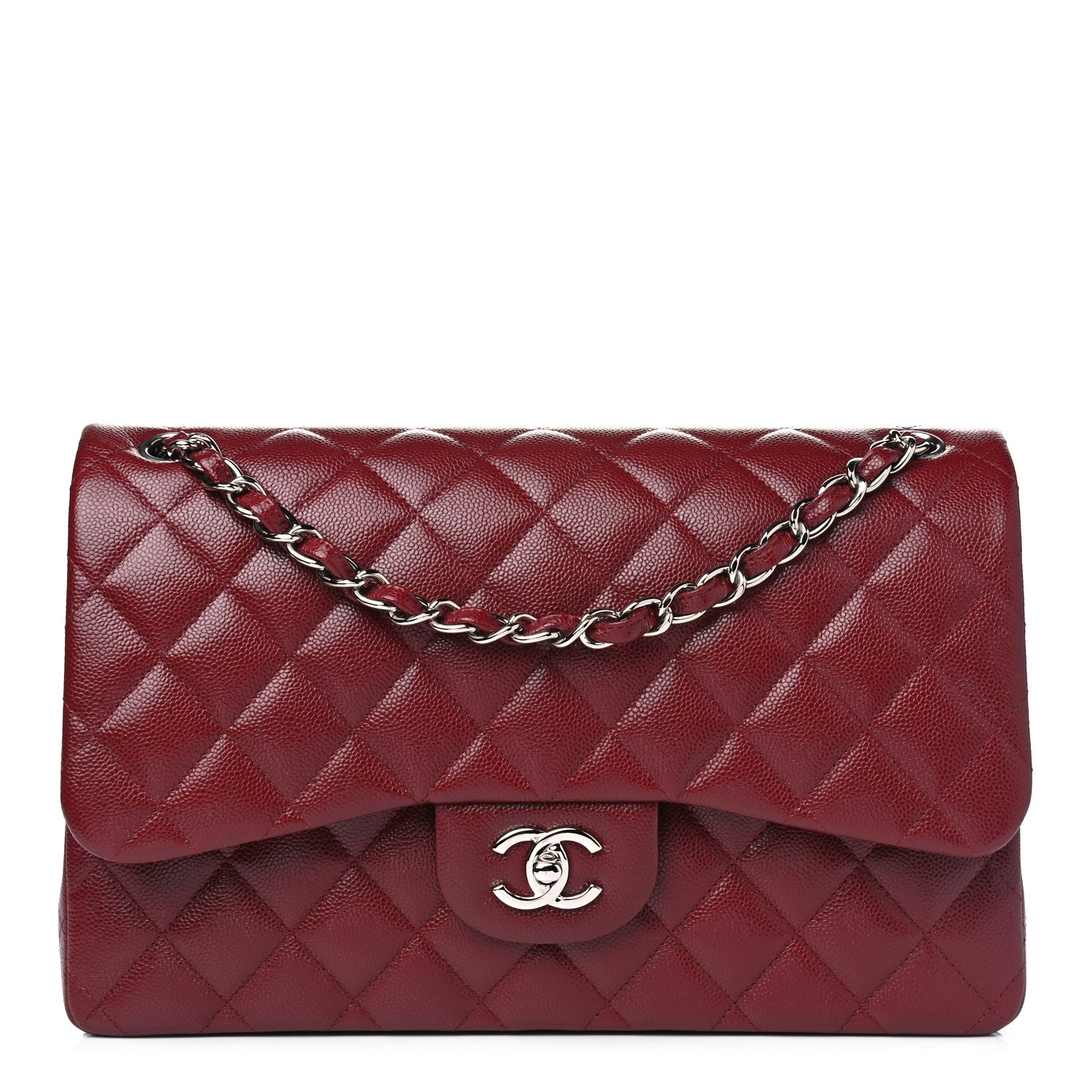 Chanel Caviar Quilted Jumbo Double Flap Burgundy 1 of 4